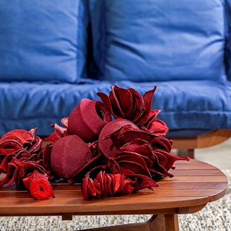 YA043VM0 - ESCULTURA ORELHA DE ELEFANTE VERMELHO