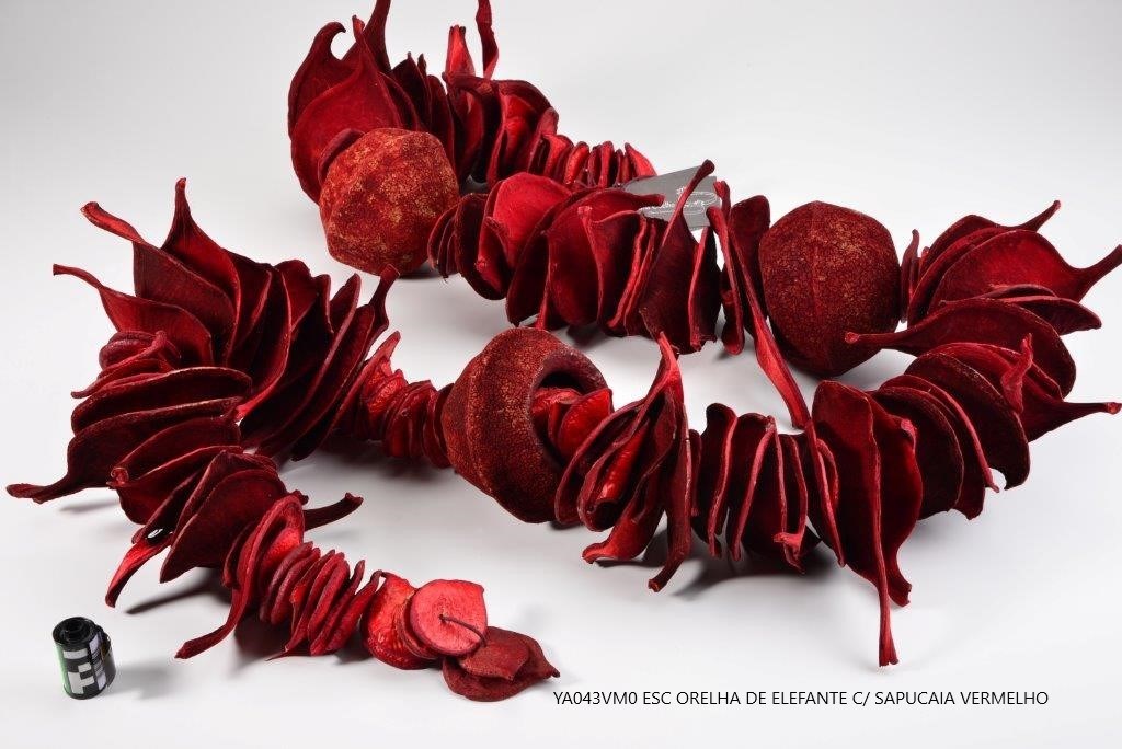 YA043VM0 -ESCULTURA ORELHA DE ELEFANTE VERMELHO