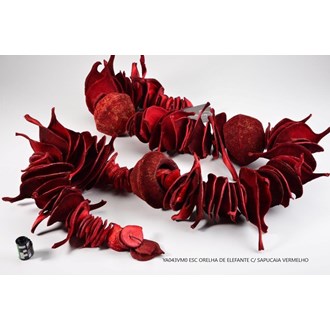 YA043VM0 -ESCULTURA ORELHA DE ELEFANTE VERMELHO