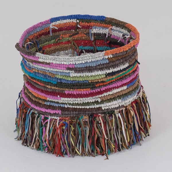 Cachepô Franjas de Couro G