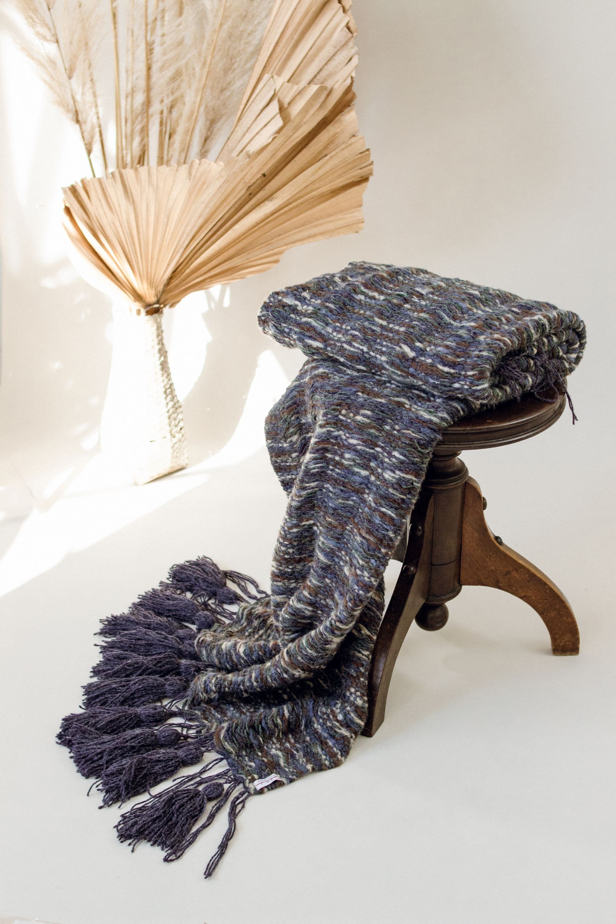 Manta Tear Mescla Índigo e Marrom